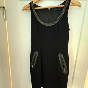 Stella & Jamie Black Mini Dress with Chain Detail